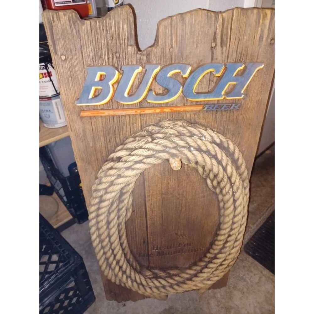 Vintage Anheuser-Busch promotional wall sign from the late 1970s or 1980s.